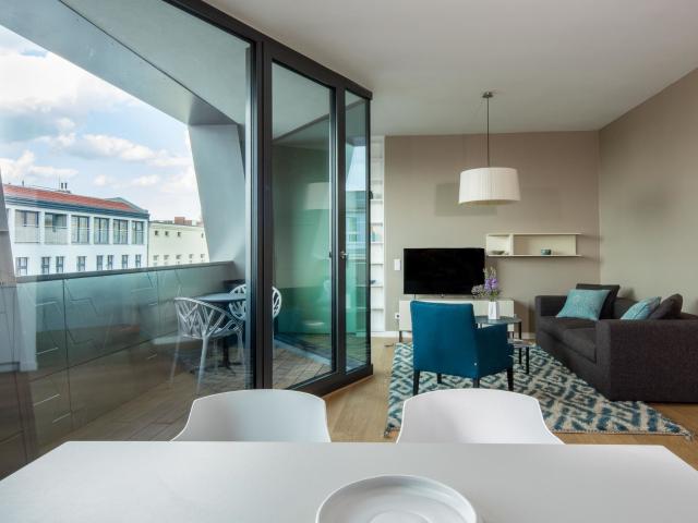 Furnished Studio Apartment in Daniel Libeskind's Sapphire, Berlin Mitte