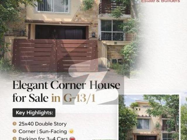 G 13/1 St 105 Corner House 25x40 Kanal Extra Land Sun Face For Sale G 13