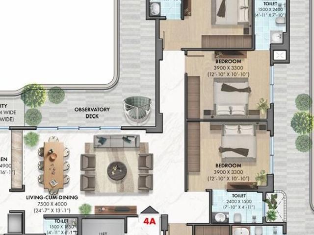 Ganga Anantam 4 Bedroom 3100 Sq. Ft. Apartment in Sector 85 Gurgaon Listing ID: #10155