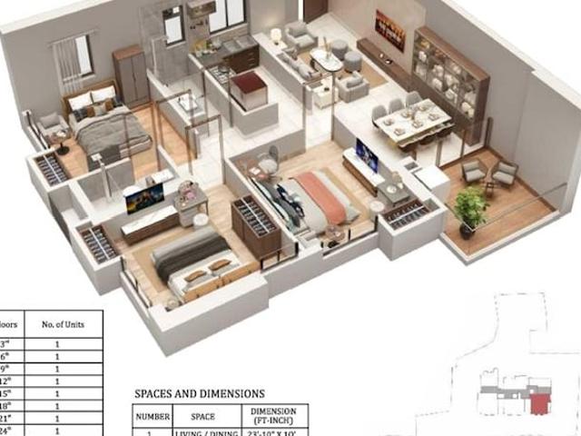 Ganguly 4 Sight Florence 3 Bedroom 1333 Sq. Ft. Apartment in Garia Kolkata Listing ID: #10340