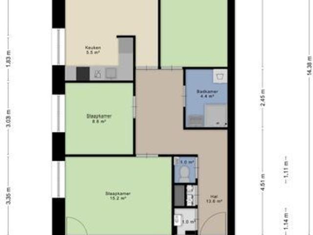 Galerijflat appartement te huur in Den Haag