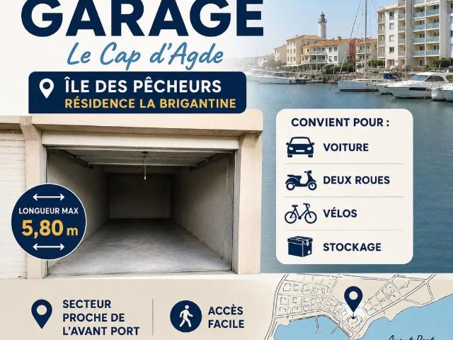 Garage à louer – Cap d’Agde, Île des Pêcheurs