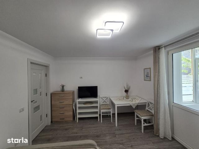 Garsonieră la parter, cu balcon și grădină