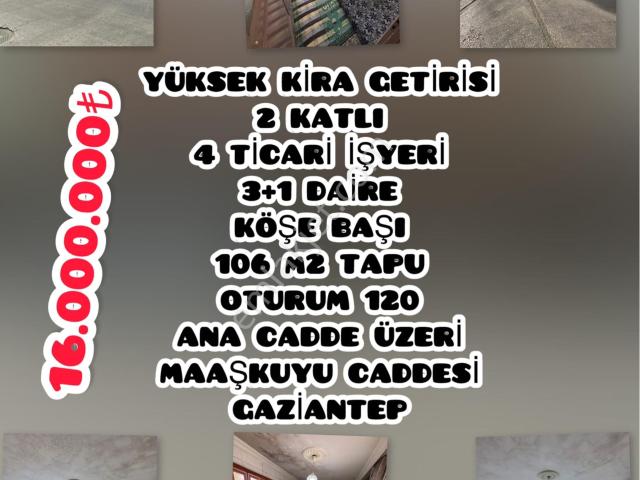 Gaziantep / Çıksorut – Maaşkuyu Caddesi – 20.000.000 Tl