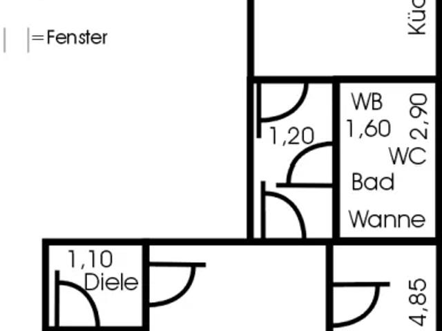 gemütliche 44 qm 2 Zimmer Wohnung zentral gelegen