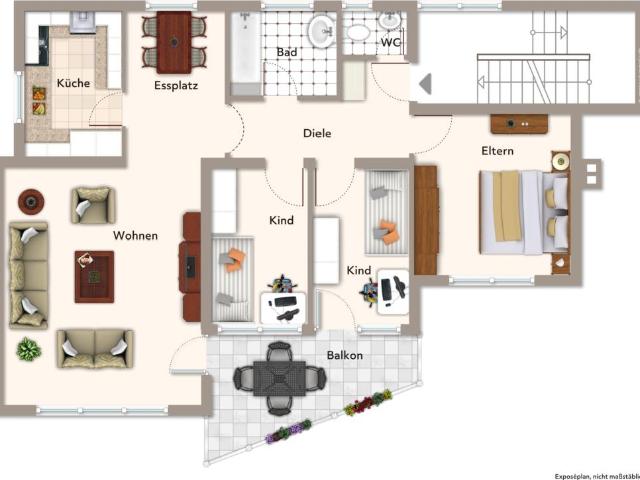 Gemütliches Ambiente! Attraktive 4,5 Zimmer Wohnung mit SW Balkon!