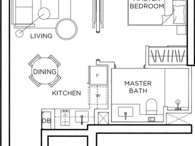 Gem Residences Condominium For Rent, $3,200, 1 Bed 1 Bath 484 sqft $6.61 psf