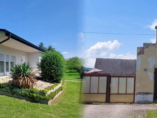 Gemeinde Mannersdorf: 2 Häuser Bungalow, Streckhof und Bauplatz in Ortsrandlage