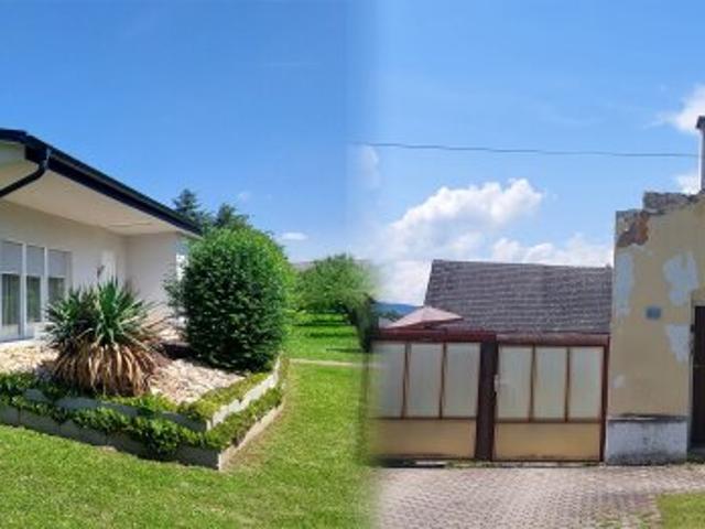 Gemeinde Mannersdorf: 2 Häuser Bungalow, Streckhof und Bauplatz in Ortsrandlage