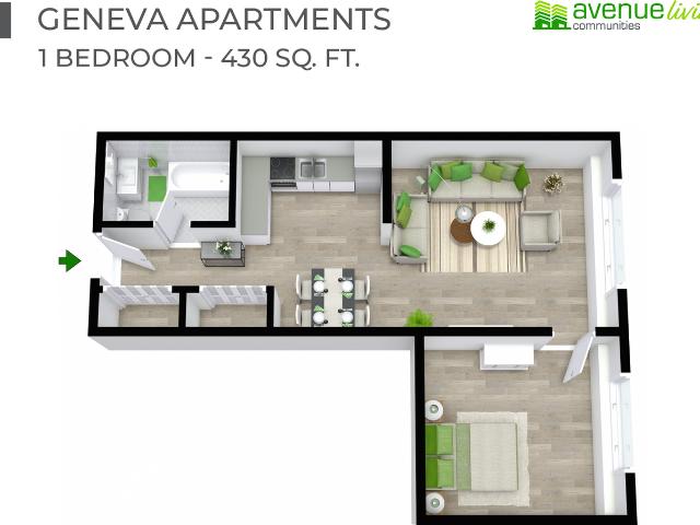 Geneva Apartments 1 Bedroom Apartment for Rent at 401 Central Ave, Saskatoon, SK S7N 2E9 Sutherland