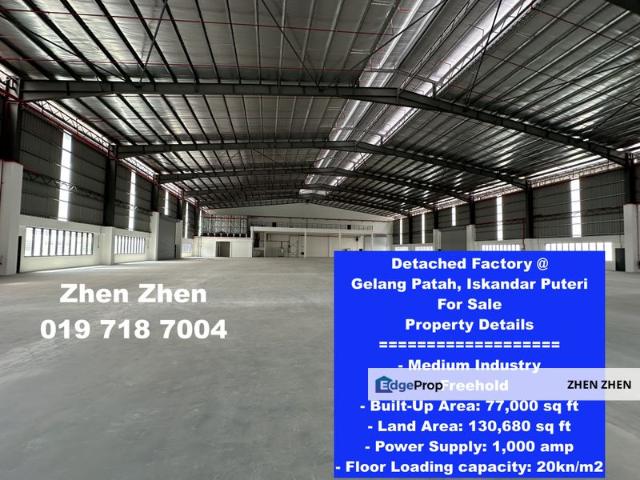 Gelang Patah, Iskandar Puteri, Johor, Malaysia Factory for Sale, AAA Factory, Big Land, FREEHOLD, MEDIUM INDUSTRY