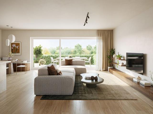 Gelijkvloers 2slpk appartement met tuin