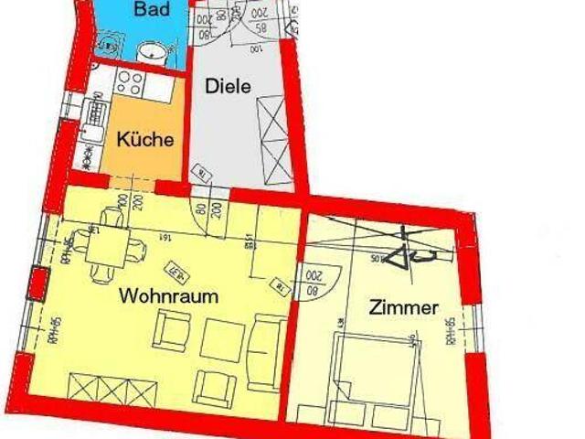 Gepflegte 2 Zimmer Stadtwohnung in zurückversetzter Lage zu verkaufen!
