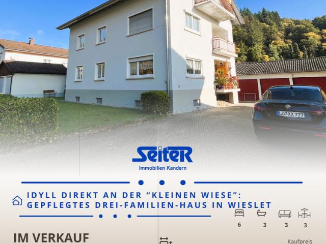 Gepflegtes Idyll direkt am Dorfbach: Drei Familien Haus in Wieslet