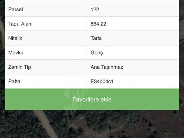 GERZE PİRAHMET KÖYÜNDE 865 m2 ARAZİ