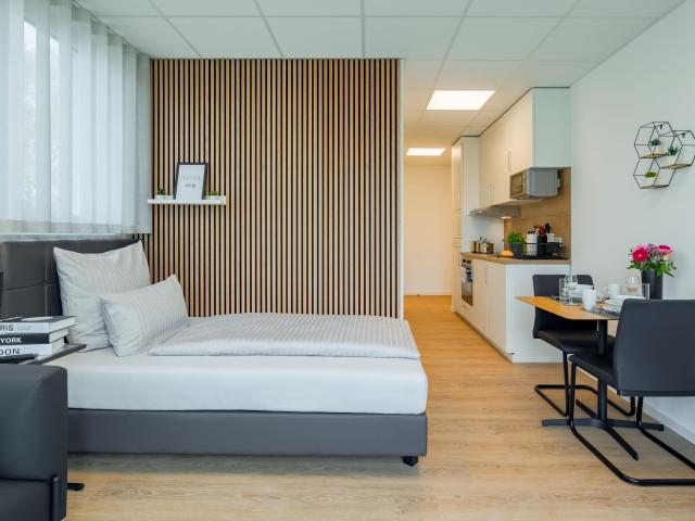 Geräumiges Studio Apartment für 1 Person, möbliert und voll ausgestattet, Neubau in Hainburg