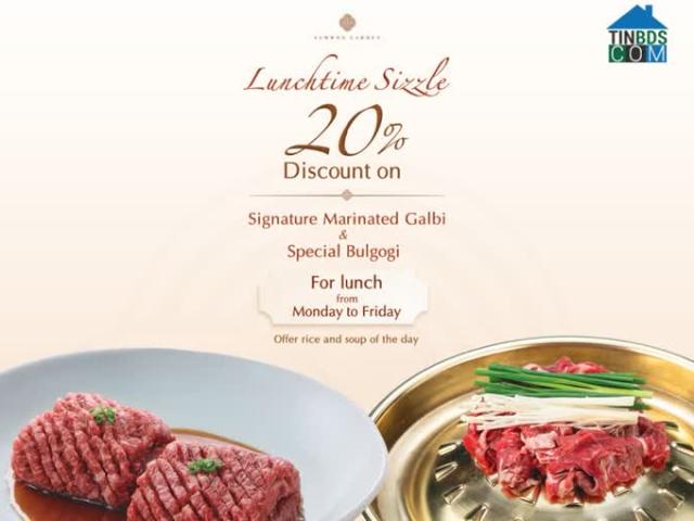 Giảm 20% cho món Sườn bò tẩm ướp truyền thống và Bulgogi Samwon