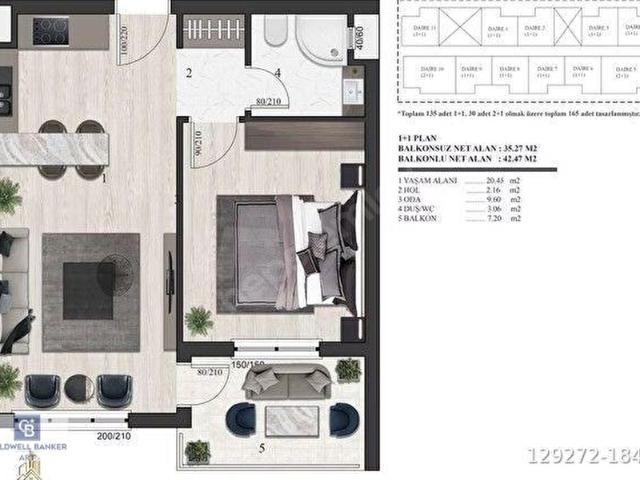 GÖKDEMİR GOLDDA YATIRIMLIK, LÜKS SATILIK 1+1 DAİRE