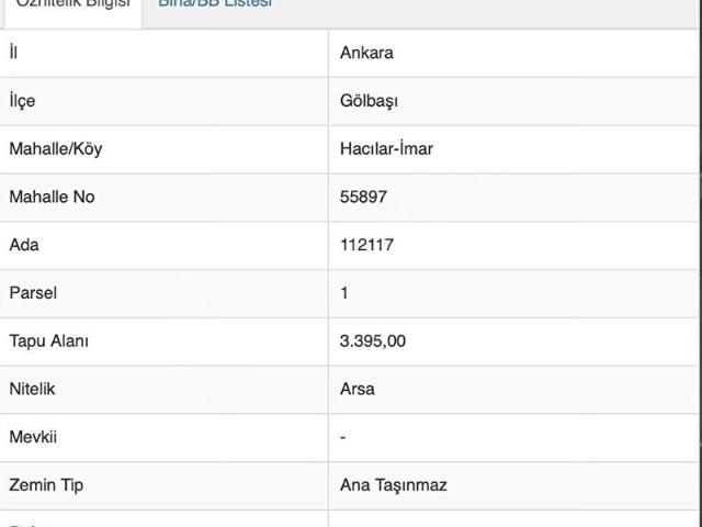 GÖLBAŞI HACILAR'DA 510 M SATILIK YATIRIMLIK ARSA