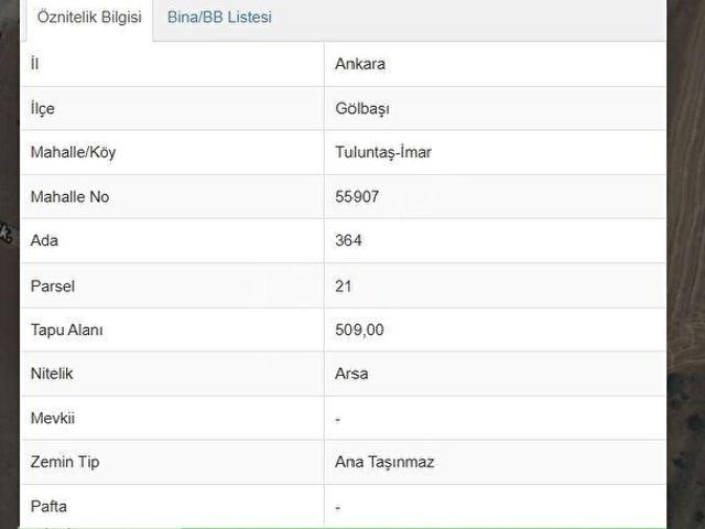 GÖLBAŞI TULUNTAŞTA 0.30 EMSALLİ SATILIK VİLLA ARSASI