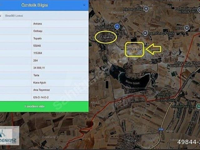 GÖLBAŞI TOPAKLI DA 464M2 HOBİ BAHÇESİ KARADENİZ EMLAKTAN