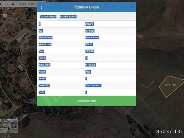 GÖLBAŞI YAYLAŞEHİR PROJE'DE DAİRE GETİRİLİ 556 M2 İMARLI ARSA