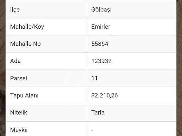 GÖLBAŞI'NDA HAYVANCILIK VE ENERJİYE UYGUN MERA KOMŞUSU 47.923 M ARAZİ