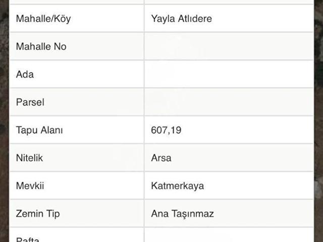 GoldHouse dan Satılık Arsa Seydikemer Yayla Atlıdere de 608m2 Fırsat