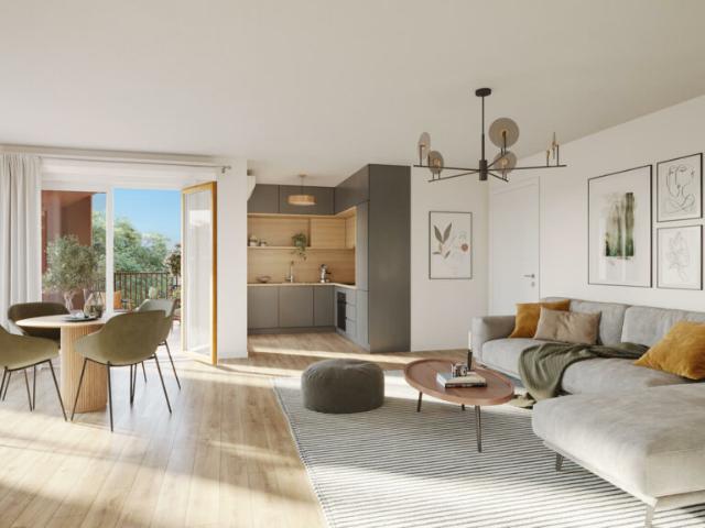 GOLFE JUAN TYPE 3 PIECES DE 65M² AVEC TERRASSE DANS BELLE RESIDENCE AVEC PISCINE 5 MIN A PIED DES 3 pièces, 65 m²