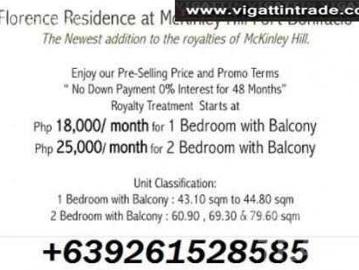 Global city condominium Fort Bonifacio Taguig condos 43 sqm