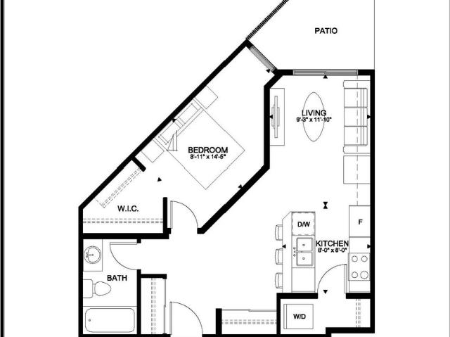 Glenmore Place 1 Bedroom + 1 Bathroom with balcony Apartment for Rent