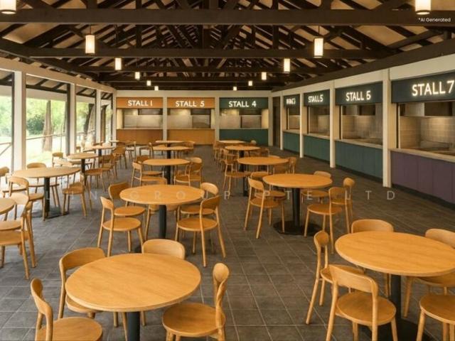 Ground floor F&B / Food Hall 7 stalls including seating area Food & Beverage For Rent, $16,5972,371 sqft $7.00 psf