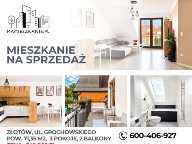 Grochowskiego 71,35 m², Złotów