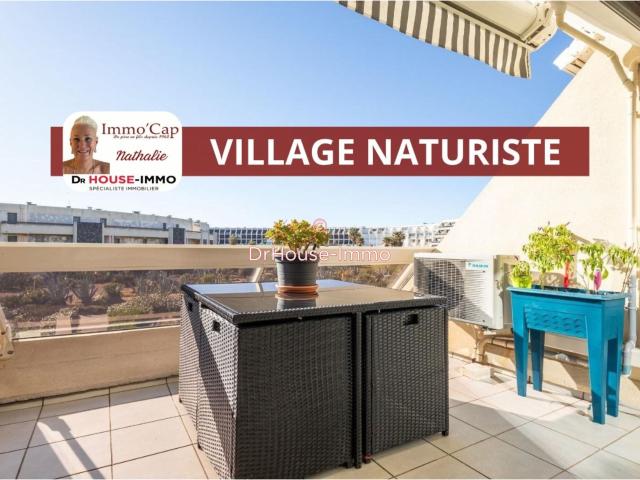 OFFRE ACCEPTEE L'AGENCE IMMO CAP AVEC NATHALIE SUPERBE APPARTEMENT AU VILLAGE NATURISTE DANS LA RESIDENCE HELIOPOLIS AB VUE MER PLEIN SUD