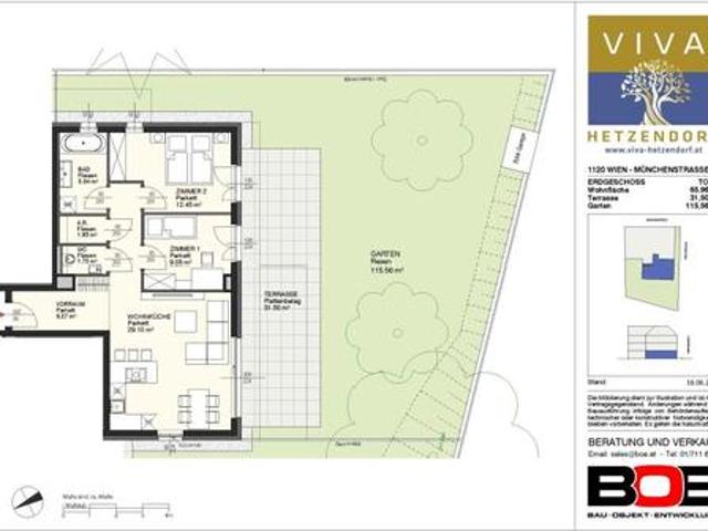 Große Gartenwohnung mit 3 Zimmern nahe Schloss Hetzendorf Wohnungen ab 6300 EUR / m² !