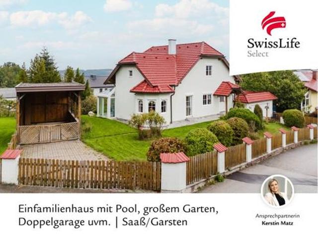 Großzügig Wohnen in traumhafter Lage | Einfamilienhaus in Saaß/Garsten mit Pool, großem Garten, Doppelgarage uvm