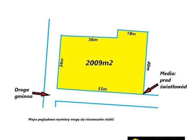 Działka budowlana 2009 m² z mediami i pozwoleniem na 2 domy