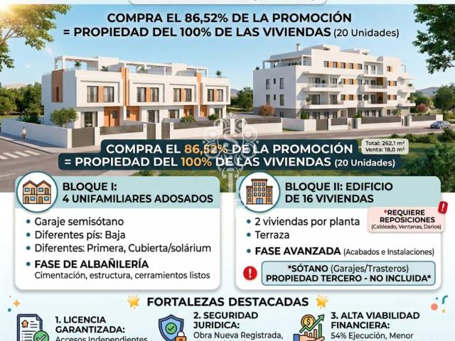 ¡Gran Oportunidad para Inversores! Promoción Residencial Paralizada al 54% en Orihuela Alicante