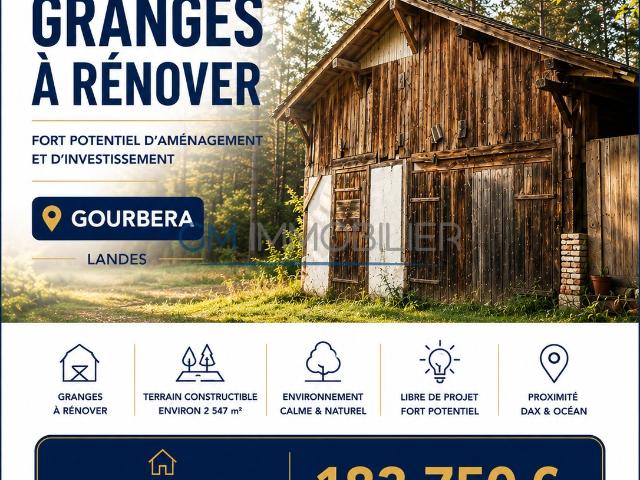 Granges à Rénover avec Fort Potentiel sur Terrain Constructible Gourbera