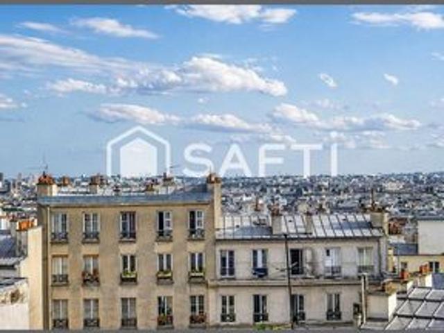 Grand 2 pièces haut Montmartre, possible 3 pièces vue exceptionnelle sur Paris