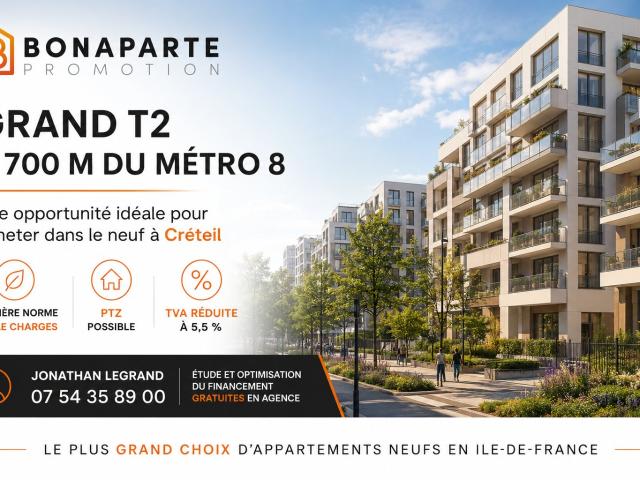 Grand T2 à 700 m du métro 8 2 pièces, 46 m²