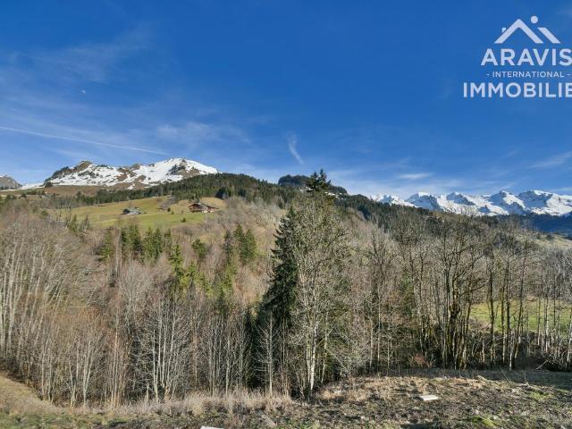 Grand terrain constructible face aux Aravis avec PC
