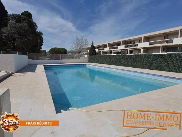 Grand studio loué – Résidence Anthala avec piscine et tennis – Investissement locatif à Antibes