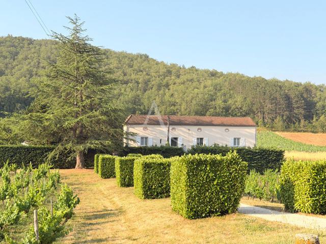 Grande maison, dépendances et piscine, au calme entre Cahors et Prayssac