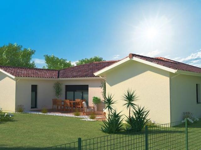 Grande maison en forme de U composée de 4 chambres sur 1300 m2 de terrain proche de Saint Sever