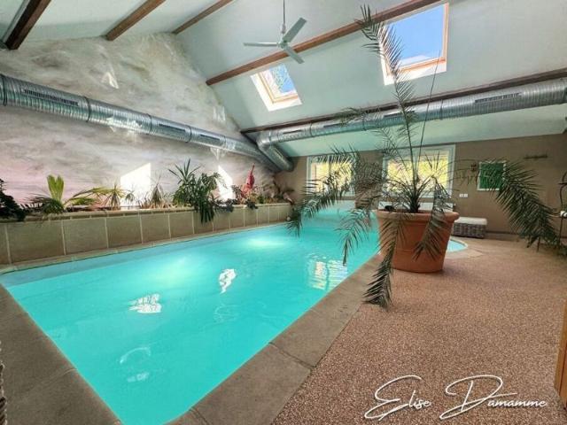 Grande maison 5 chambres, piscine intérieure, salle de billard, jardin, garage double
