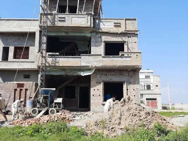 Grey Structure Double Story House Sambrial Sialkot ID 19938