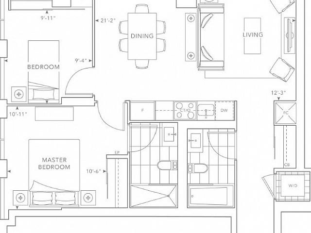 Great Deal! Tridel At The Well 2 Bed / 2 Bath. *closing Soon