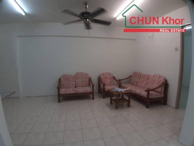 Green Garden Apartment Bare Unit 550sqft Paya Terubong For Sale