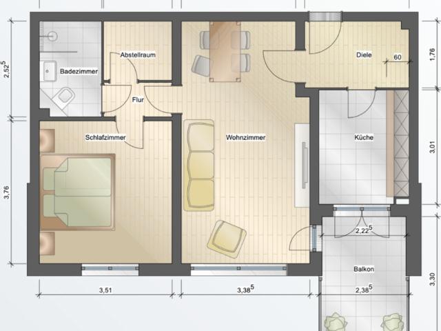 Gru 776 ne Oase in Frankfurt — 2 Zimmer mit großzu 776 gigem Balkon